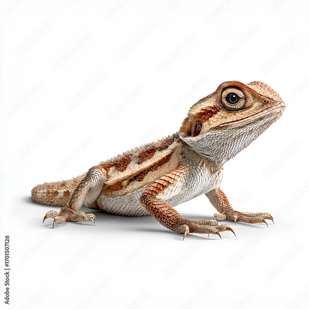 Naklejka premium Agama lizard realistic detailed reptile isolated on transparent background