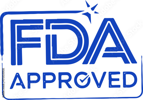 FDA Approved stamp on white background