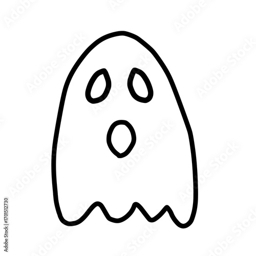 Hand drawn Halloween ghost doodle illustration element png