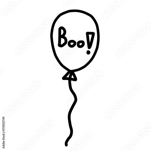 Hand-drawn Halloween balloon say 