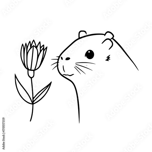 This capybara vector art blends simplicity and style, ideal for posters, merch, or digital creations.
