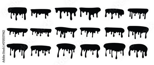 black melting drips paint collection melt drips paint