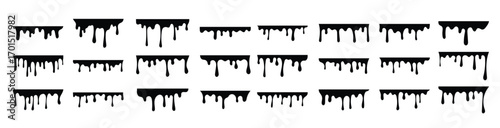 black melting drips paint collection melt drips paint