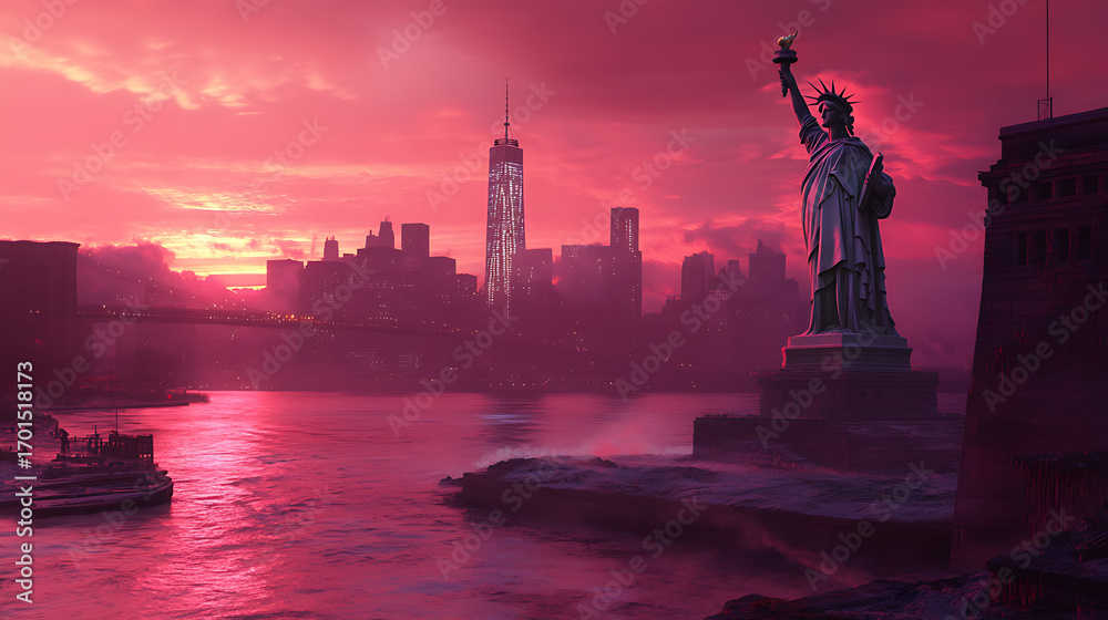 Obraz premium Famous new York landmark statue of liberty close view high resolution picture