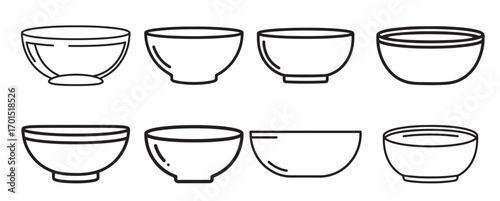 bowls silhouette white background vector