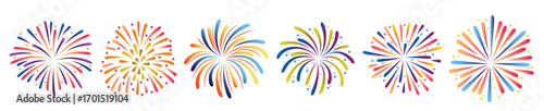 firework white background vector illustration 