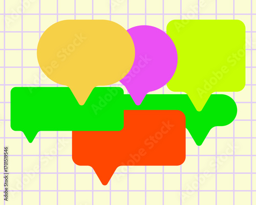 Speech bubble conversation chat collection set ector clip art template editable