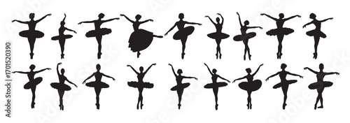 ballerina silhouette white background vector illustration