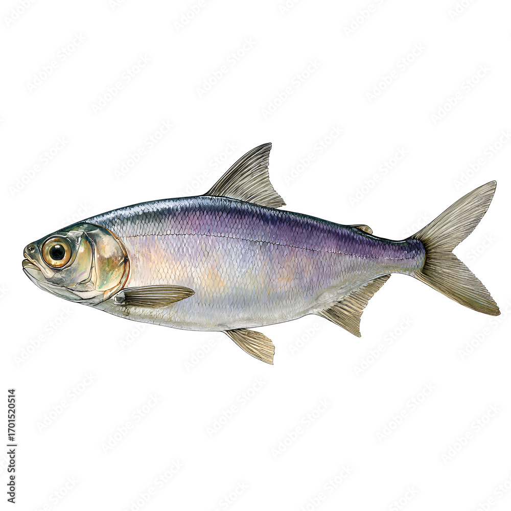 Fototapeta premium American Shad Isolated on Transparent Background