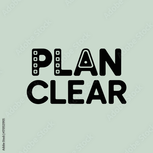 Minimalist typography plan clear bold black font in simple design with clean aesthetic on light blue background vector