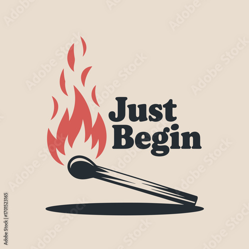 Ignite your potential a flaming matchstick symbolizes new beginnings inspiration motivation and taking the first step vector