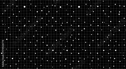 Digital stipple art with abstract, spray-like grain. Vectorized monochrome texture over white background.