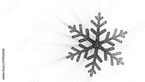 Digital stipple art with abstract, spray-like grain. Vectorized monochrome texture over white background.