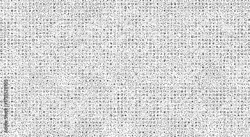 Digital stipple art with abstract, spray-like grain. Vectorized monochrome texture over white background.