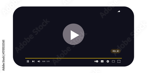 Flat video player template for web and mobile apps.