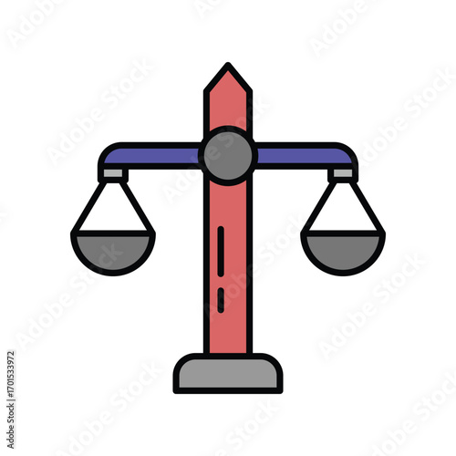 Justice icon with white background vector stock illustration