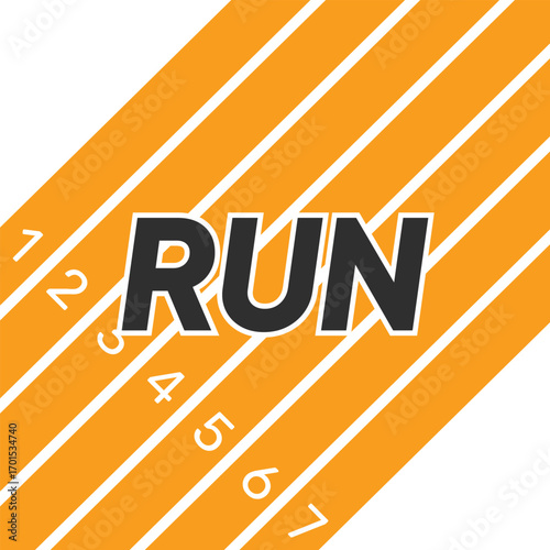 Vector layout template design for run, championship or any sports event. Poster design with abstract running track on stadium with lane. Run.