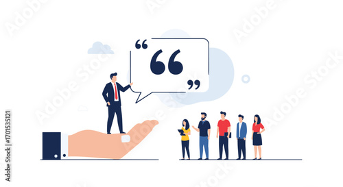 Successful business leader shares valuable insights with a team of employees