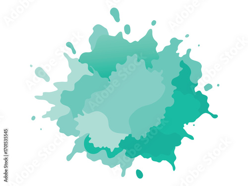 Vector art of abstract turquoise splash creates a refreshing and dynamic composition
