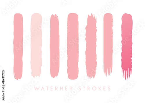 Vector art of watercolor strokes in various shades of pink