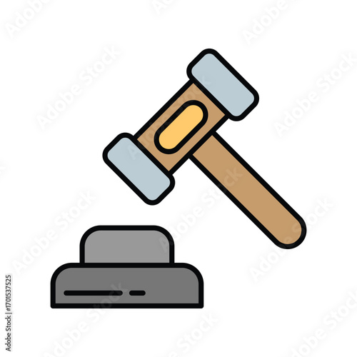 Law icon with white background vector stock illustration