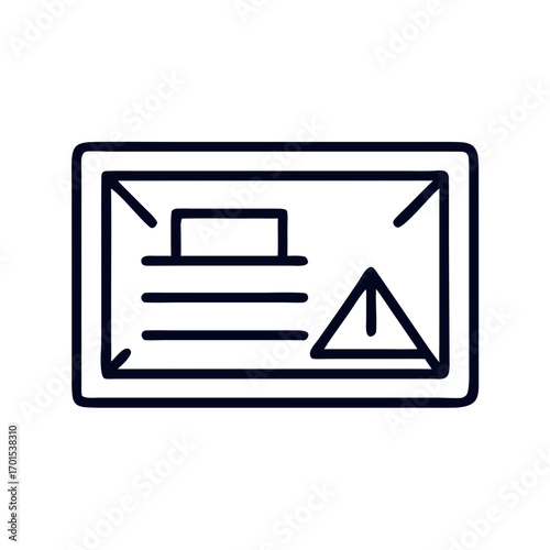 Crate label plate for identification in simple line art style