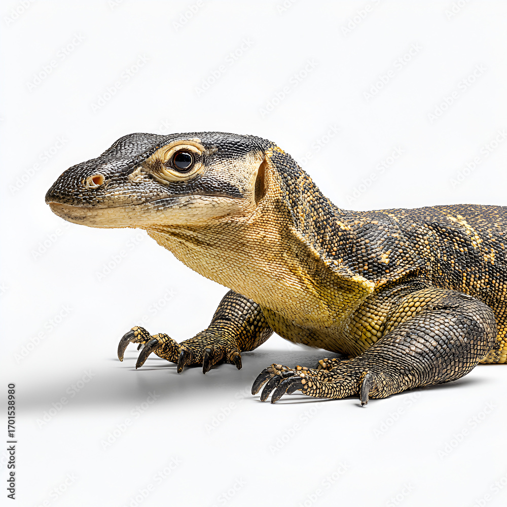 Fototapeta premium Asian Water Monitor Isolated on Transparent Background