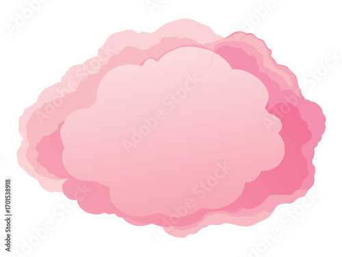 Vector art of pink cloud shape, soft and dreamy appearance