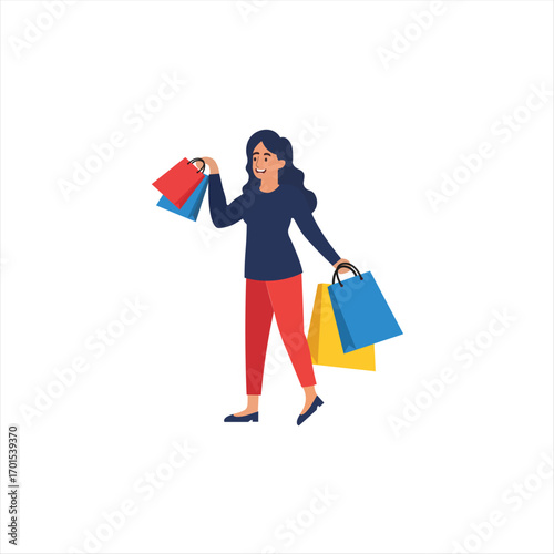 woman-holding-shopping-bags-flat-vector