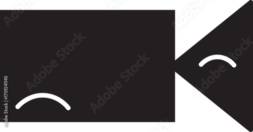 video camera icon for app and website. vector.Play button on video camera icon in generic style