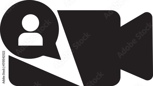 video camera icon for app and website. vector.Play button on video camera icon in generic style