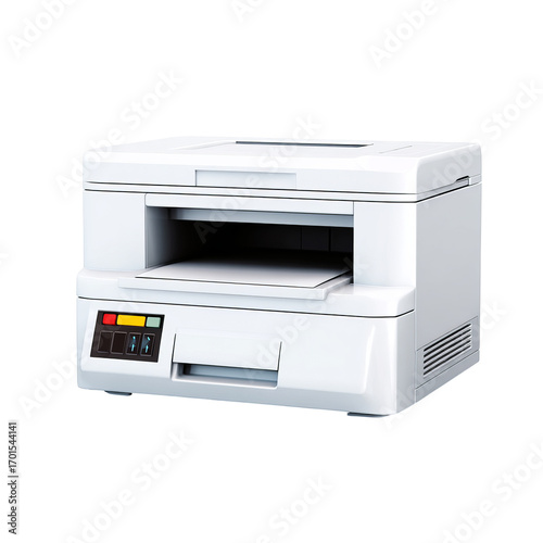 White multi-function printer, isolated
