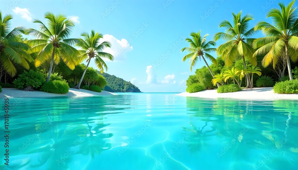 Obraz premium swimming pool with palm trees