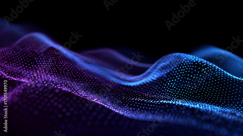 Blue to purple data grid wave with empty space