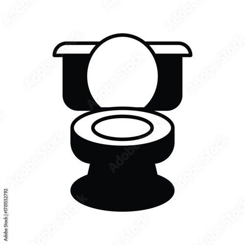 Toilet icon with white background vector stock illustration