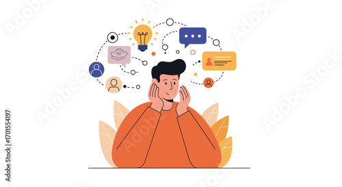 AI-Powered E-commerce Clarity: Abstract Digital Human Mastering Data for Marketing Strategy