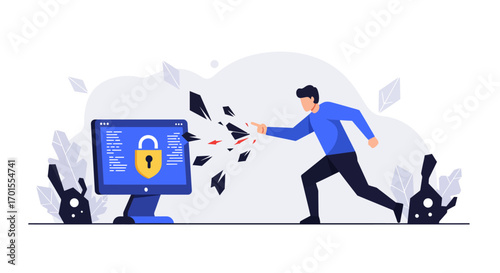 Ignite E-commerce Growth: Dynamic Flat Design for Connected Digital Marketing Insights