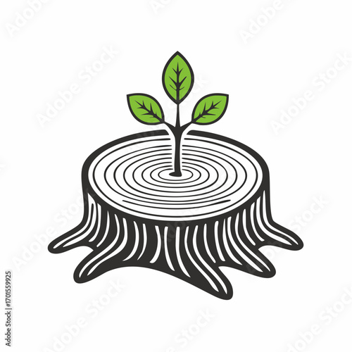 New Growth from Old Roots A Symbol of Renewal and Resilience