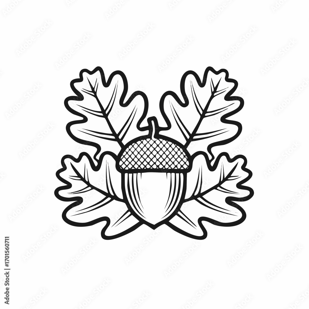 Obraz premium Oak Leaf and Acorn Emblem A Symbol of Strength and Growth