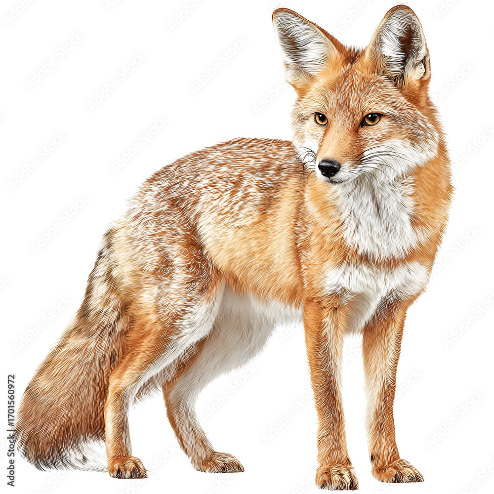 Fototapeta premium Bengal Fox Isolated on Transparent Backgroundf
