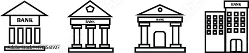 bank building icon set. finance and investment vector set