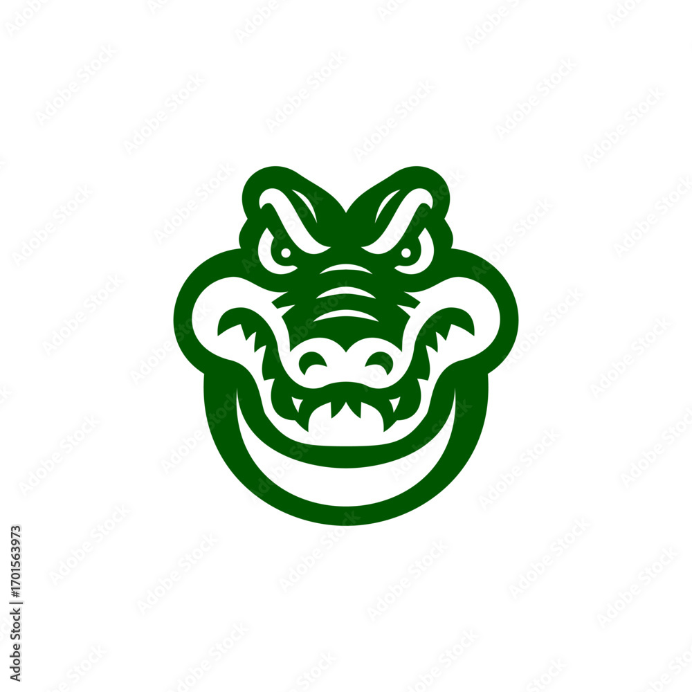 Fototapeta premium Creative vector illustration of an alligator head logo in bold graphic style