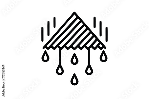 drizzle line art icon