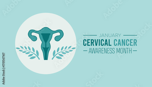 Vector illustration on the theme of Cervical Cancer awareness month observed each year during January. banner, Holiday, poster, card and background design.