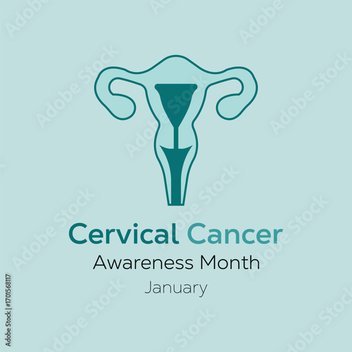 Vector illustration on the theme of Cervical Cancer awareness month observed each year during January. banner, Holiday, poster, card and background design.