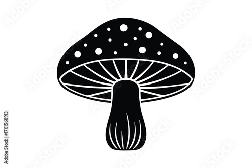 mushroom autumn line art icon