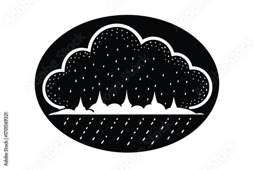 overcast sky line art icon
