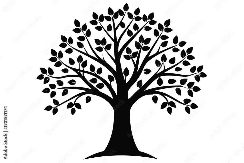 Fototapeta premium spring tree line art icon
