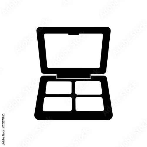 Makeup cheek blush silhouette icon vector flat design.