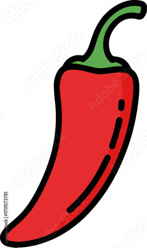 red chili icon illustration